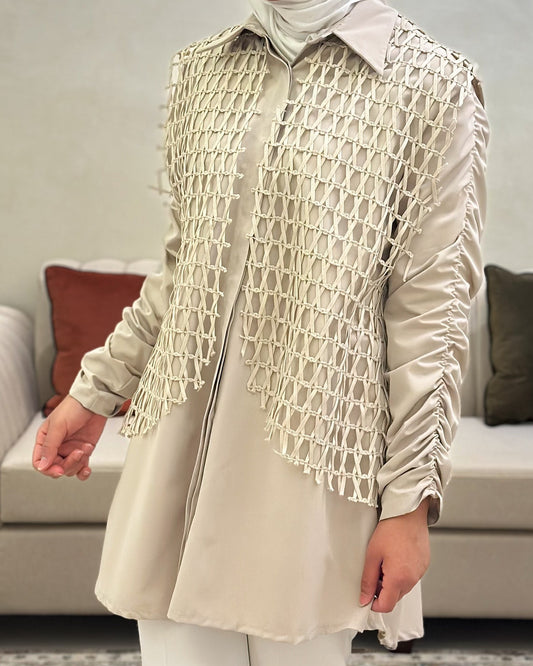 Beige Crochet Blouse