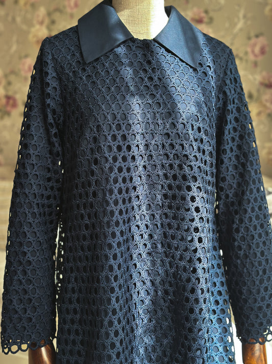 Navy ButtonUp Blouse