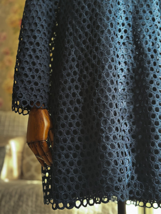 Navy ButtonUp Blouse