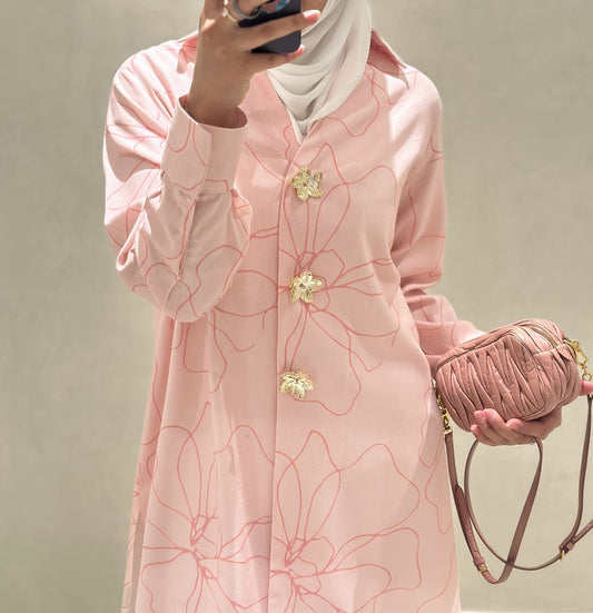Pink Floral Blouse