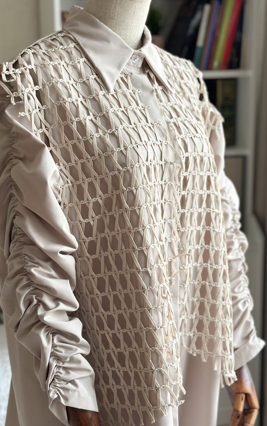 Beige Crochet Blouse