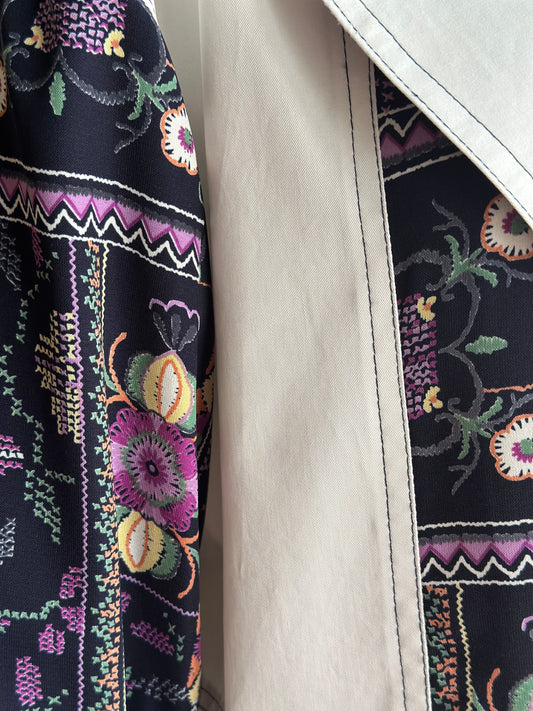 Floral White & Navy Blazer