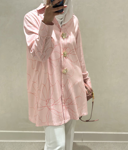 Pink Floral Blouse